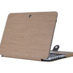 Mosiso PU Leather Book Cover Folio Case with Stand Function Only for [Previous Generation] MacBook Pro 13 Inch with Retina Display No CD-Rom (A1502/A1425), Wood Grain Light Brown