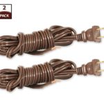 Royal Designs Lamp Cord with Molded Plug, Brown, 12 feet, SPT-2, Set of 2 (CO-1001-BR-12-2)