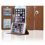 NAVOR Slim & Light Flip Wallet case with Apple Window View for iPhone 6 Plus/ 6S Plus [5.5 Inch] – Brown IP6P-F3H-BR