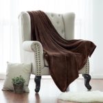 Flannel Fleece Blanket Brown Twin Size Lightweight Cozy Plush Microfiber Solid Blanket by Bedsure