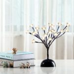 Fashionlite Natural Cherry Blossom Bonsai Tree Table Lamp,12-inch,20L,Home/Party/Festival/Christmas/Indoor Use