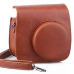 [Fujifilm Instax Mini 8 Case] – CAIUL Comprehensive Protection Instax Mini 8 Camera Case Bag With Soft PU Leather Material (Brown)