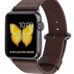 JSGJMY Apple Watch Band 38mm Brown Genuine Leather Strap Replacement Watchbands for iWatch Series 2/Series 1/Edition/Sport(Brown+Black Buckle)