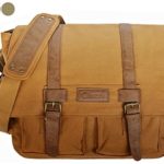Observ Classic Laptop Messenger Bag, Light Brown – Large Canvas Pack Designed to Fit Laptops 13″, 14″ and up to 15.6 Inches