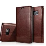 Galaxy S7 Edge Case , S7 Edge Wallet Case , Hoosam(TM) PU Leather Wallet Case Slim Card Slots [Hand Strap] with Kickstand [Magnetic Flap] Flip Case Cover for Samsung Galaxy S7 Edge (Dark Brown)