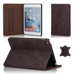 32nd® Premium Leather Folio Case for Apple iPad Pro 12.9 inch (2015), case made from genuine luxury Italian leather – Dark Brown