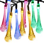 Solar Outdoor String Lights, Satu Brown 21ft 30 LED Fairy Water Drop Lights Waterproof Decorative Lighting for Home, Garden, Patio, Yard, Christmas Tree, Parties (Multi-color)
