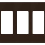 Lutron CW-3-BR Claro 3-Gang Wallplate, Brown
