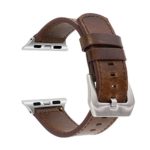 iWatch Band SUNKONG Luxury Crazy Horse Leather Watch Band Brief Style Leather Loop Strap Replacement For 42mm Apple Watch Series 1 Series 2 And All Model 38mm Chocolate Color Dark Brown