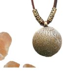 Vintage Big Bronze Disk Yinyang Pendant Genuine Leather Chain Statement Necklace Couple necklace