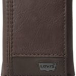 Levi’s Men’s Leather Trifold Two-Tone Wallet, Brown, One Size
