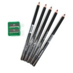 5 DARK BROWN ITALIA EYE LIP LINER PENCIL 1002 SET + FREE SHARPENER & FREE EARRING