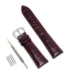Vetoo 20mm Leather Watch Band, Genuine Cowhide Replacement Watch Strap for Men and Women Dark Brown