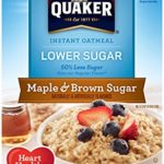 Quaker Instant Oatmeal Lower Sugar Maple & Brown Sugar, 10-Count 1.19oz  Boxes (Pack of 6)