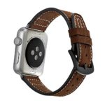 Kartice for Apple Watch Band Luxury Genuine Crazy Horse Leather Watch Band Strap Bracelet Replacement Wrist Band With Adapter Clasp for Apple Watch Series 2 Series 1(Dark Brown 38mm)