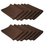 TableLinensforLess Cloth Napkin-Table Ready (12, Chocolate Brown)