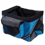 Pettom Foldable Pet Bike Bicycle Basket Carrier with Durable Oxford Material Waterproof & Washable Liner for Small Dogs & Cats Travel Blue