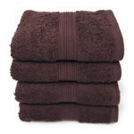 Goza Towels Cotton Hand Towels, 16 by 28 inch (4 Pack) (Dark Brown)