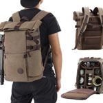 Finnkare Backpack for SLR/DSLR Cameras and Accessories with Tripod Hanging Belt and Rain Cover Brown