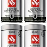 illy Caffe Scuro Drip Grind (Dark Roast, Brown Band), 8.8-Ounce Tins (4 Pack)