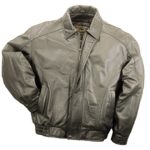 Reed Men’s American Style Bomber Genuine Leather Jacket (Large, Brown)