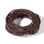 Electrical Cord FadimiKoo 28Ft Twisted Cloth Cord, 18/2 Cotton Covered Electrical Antique Wire For Vintage Bulb, Pendant Light And Other Industrial Antique DIY Projects(Brown)
