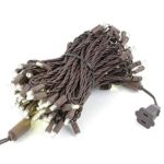 Novelty Lights 100 Light LED Christmas Mini Light Set, Outdoor Lighting Party Patio String Lights, Warm White, Brown Wire, 50 Feet
