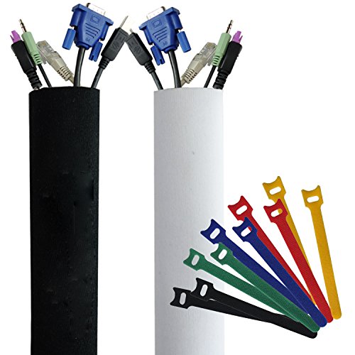 PREMIUM 118” Cable Management Sleeve with Free Velcro Ties Best Cords