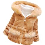 Baby Girls Winter Autumn Cotton Warm Cotton Jacket Coat (4T, Brown)