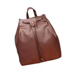 Women Girls’ Bag, PU Leather Drawstring Travel Satchel School Bag Backpack (Brown, 25x12x27cm)