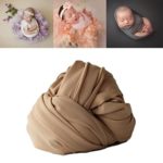 Newborn Baby Photo Props Blanket Backdrop Cotton Stretch Without Wrinkle Wrap for Boy Girls Photography Shoot (Brown)