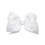 WuyiMC Baby Hair Bows For Girls Big Large Grosgrain Ribbon Boutique Bows Alligator Clips For Teens Babies Toddlers Children Newborn Infant Kids Teens 14 Colors (White)