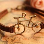 Bike Bracelet,retro Bronze Bike Alloy Bracelet,best Gift for Your Friend and Lover,thanksgiving Gift,cute,brown Wax Rope Chain Bracelet