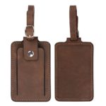 ONLVAN Executive Leather Luggage Tag with Snap Closure