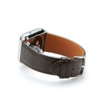 Apple Watch Band, French Epsom Premium Leather Strap with Stainless Steel Clasp for 42mm Apple Watch Models (by SONAMU New York) (Dark Brown)