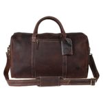 Leather Travel Duffle Bag Overnight Weekend Luggage Carry On Underseat Airplane