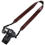 Elvam PU Leather Camera Neck Shoulder Belt Strap for DSLR / SLR / Nikon / Canon / Sony / Olympus / Samsung / Pentax ETC – Dark Brown