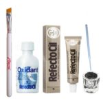 Refectocil Eyelash Eyebrow Tint Dye Kit Light Brown No 3.1 +brush Dish Developer by Refectocil