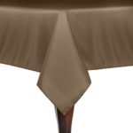 Ultimate Textile (5 Pack) 60 Inch Square Polyester Linen Tablecloth – for Wedding, Restaurant or Banquet use, Toast Dark Brown