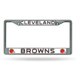 NFL Cleveland Browns Chrome License Plate Frame,12-Inch by 6-Inch,Silver