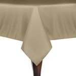 Ultimate Textile 60 Inch Square Polyester Linen Tablecloth Camel Light Brown