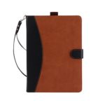 New iPad 9.7 2017 Case – FYY Premium PU Leather Case Stand Cover with Card Slots, Note Holder, Hand Strap for Apple iPad 9.7 inch (2017) Dark Brown&Black(With Auto Wake/Sleep Feature)