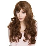 Wig Light Brown Curly Wavy Long Women Curly Lolita Synthetic Full Wig For Cosplay Costume Lazy Loris@