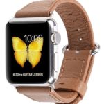 Apple Watch Band 38mm Women – PEAK ZHANG Genuine Leather Replacement Wrist Strap with Stainless Metal Adapter Clasp for Iwatch Series 2,Series 1,Sport,Edition (38mm Light Brown)