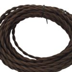 Brown Twisted Cotton 18/2 Cloth Cord – 25′ Antique Style Wire – Vintage Style Cloth Cord – by Industrial Rewind