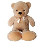 Vercart New Arrival 39″ Light Brown Color Giant Huge Cute Cuddly Stuffed Animals Plush Teddy Bear Toy Doll Gifts for Birthday, Valantine’s Day, Christmas, etc