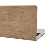 Mosiso Wood Grain Texture PU Leather Coated Hard Shell Case Cover for MacBook Air 13 Inch (Models: A1369 and A1466), Light Brown