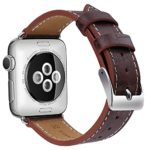 OULUOQI Apple Watch Band 42mm, Alligator Texture Leather Straps iWatch Band for Apple Watch Series 3 Series 2 Series 1 Sport Edition – Dark Brown