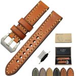 ZLIMSN Genuine Leather Watchbands for Men 20mm 22mm 24mm 26mm Wristwatch Watch Band Belt Black Brown Strap Replacement