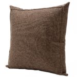 Throw Pillow Case Linen Burlap Decorative Euro Sham Cushion Cover Handmade Thick Pillow Protector with Zipper for Couch/Bench/Sofa (18 x 18 Inches, Dark Brown)